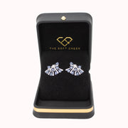 Beautiful Lolite mystic quartz gemstone earrings in sterling silver and rhodium plated