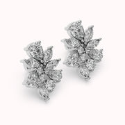 brilliant natural white topaz gemstones women earrings in sterling silver and rhodium plated