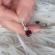 The Velvet Gem Earrings - Natural Pyrope Red Garnet Gemstones