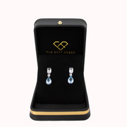women earrings Natural London Blue Topaz gemstone sterling silver gift teardrop