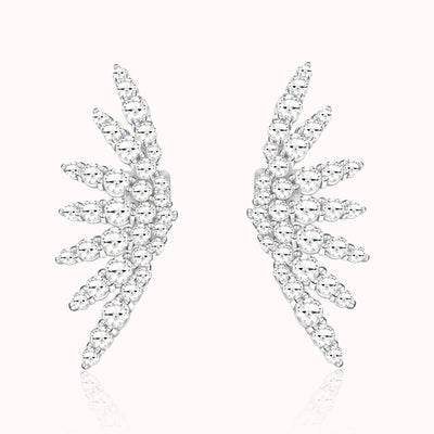 women earrings Natural white topaz gemstone sterling silver rhodium gift