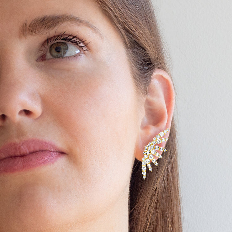 women earrings Natural white topaz gemstone sterling silver gold gift
