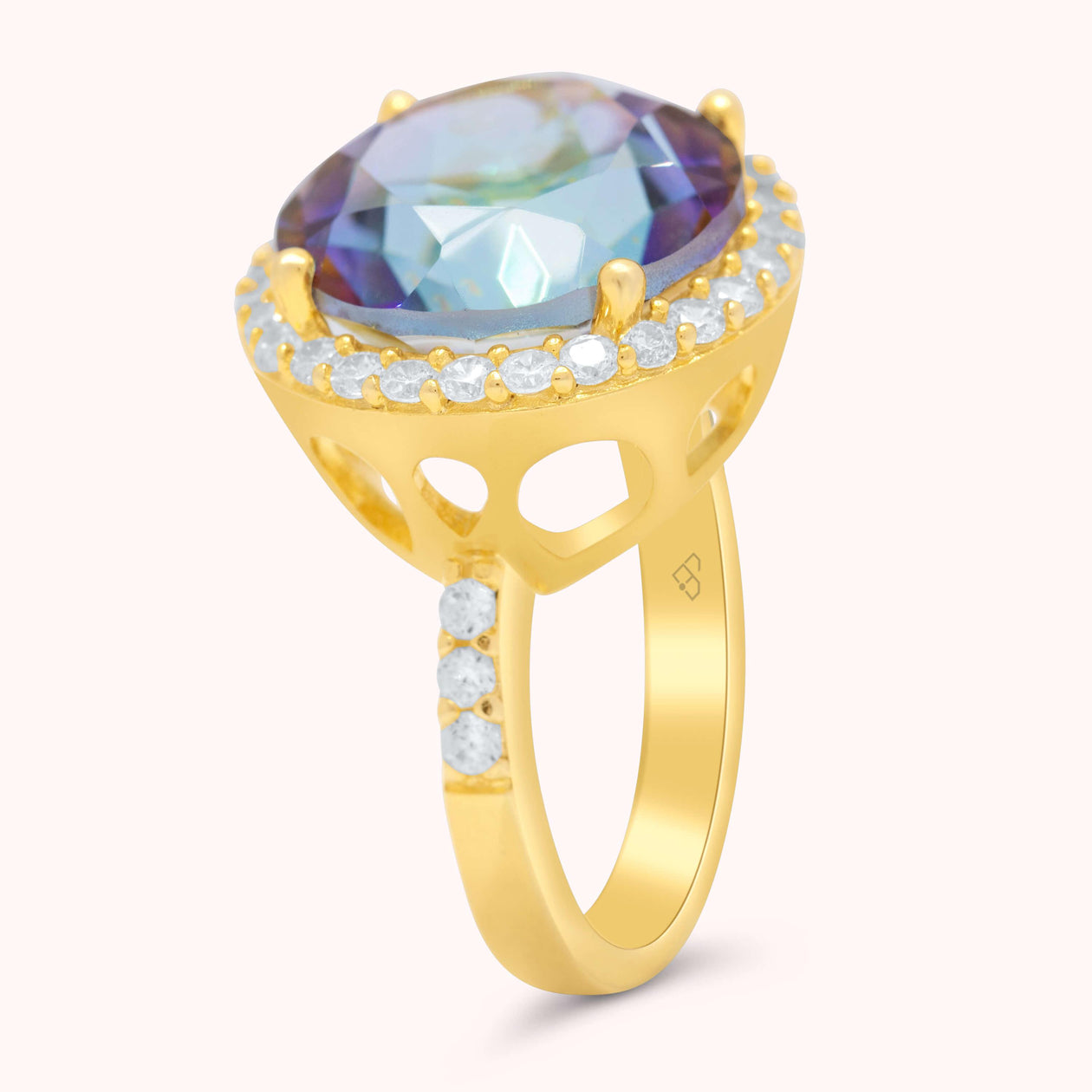 Shop Online The Rainbow Quartz Gemstone Gold Ring | Exclusive Design