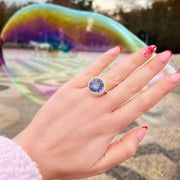 Shop Online Mystic Natural Rainbow Quartz Ring for Empowerment in Sterling Silver & 14K Gold Vermeil