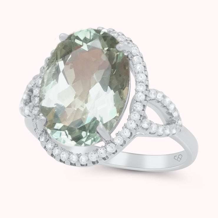 Queenie Ring - Authentic Green Amethyst Gemstone