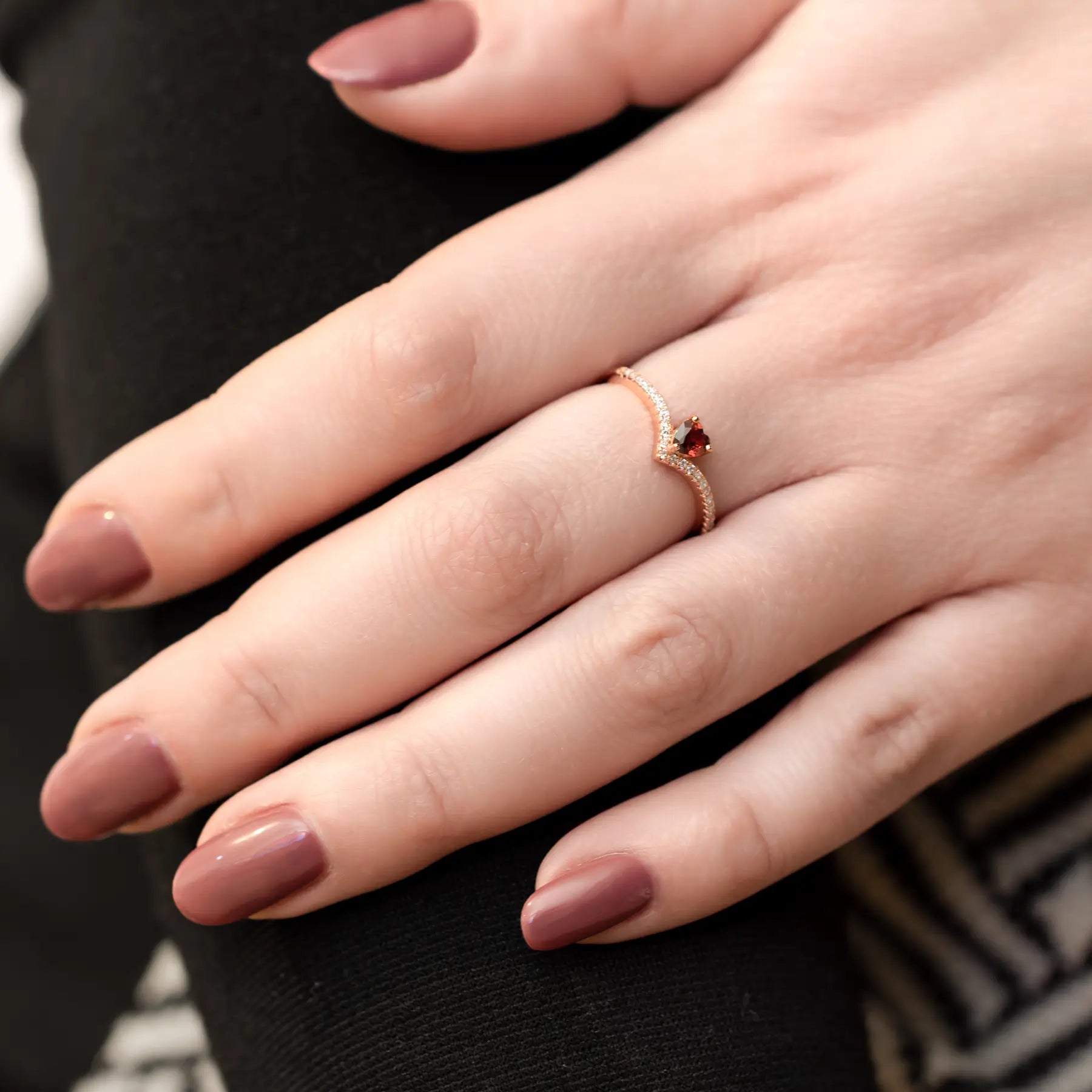 Garnet ring red garnet gold ring